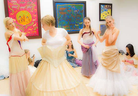 Suspended Women in Rehearsal 